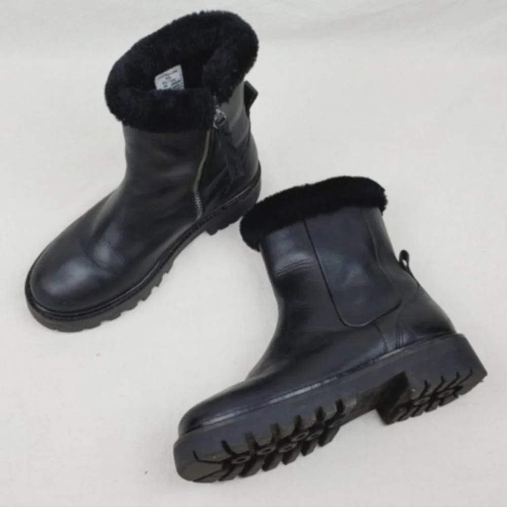 Zara fur top winter boots Size 34